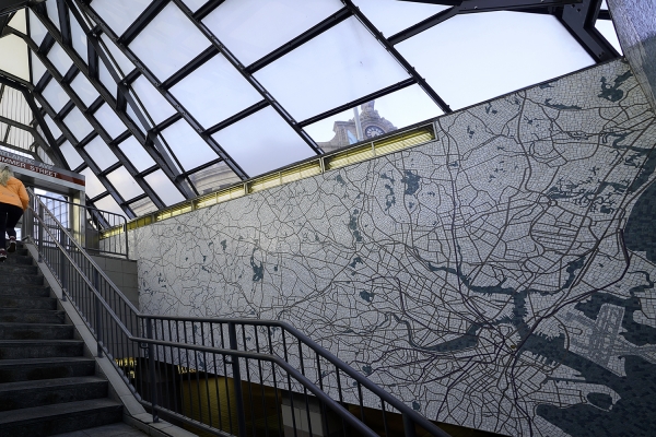 Ellen Harvey's mosaic NETWORK opens at Boston's South Station